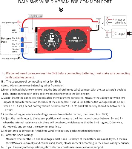 DALY BMS 4S 12 V 120 A Li-ion Module de protection PCB avec fils d'équilibrage BMS pour batterie 18650 12 V - 6