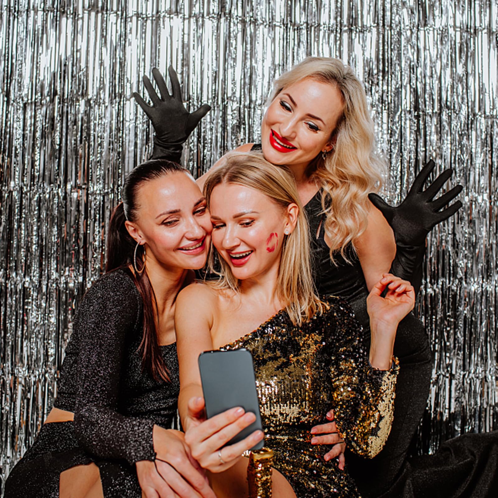 20 sztuk zasłon foliowych, tło, srebrne, metaliczne, z frędzlami, do budki fotograficznej, rekwizyty na urodziny, ślub, zaręczyny, baby shower, wieczór panieński, Boże Narodzenie, święta,