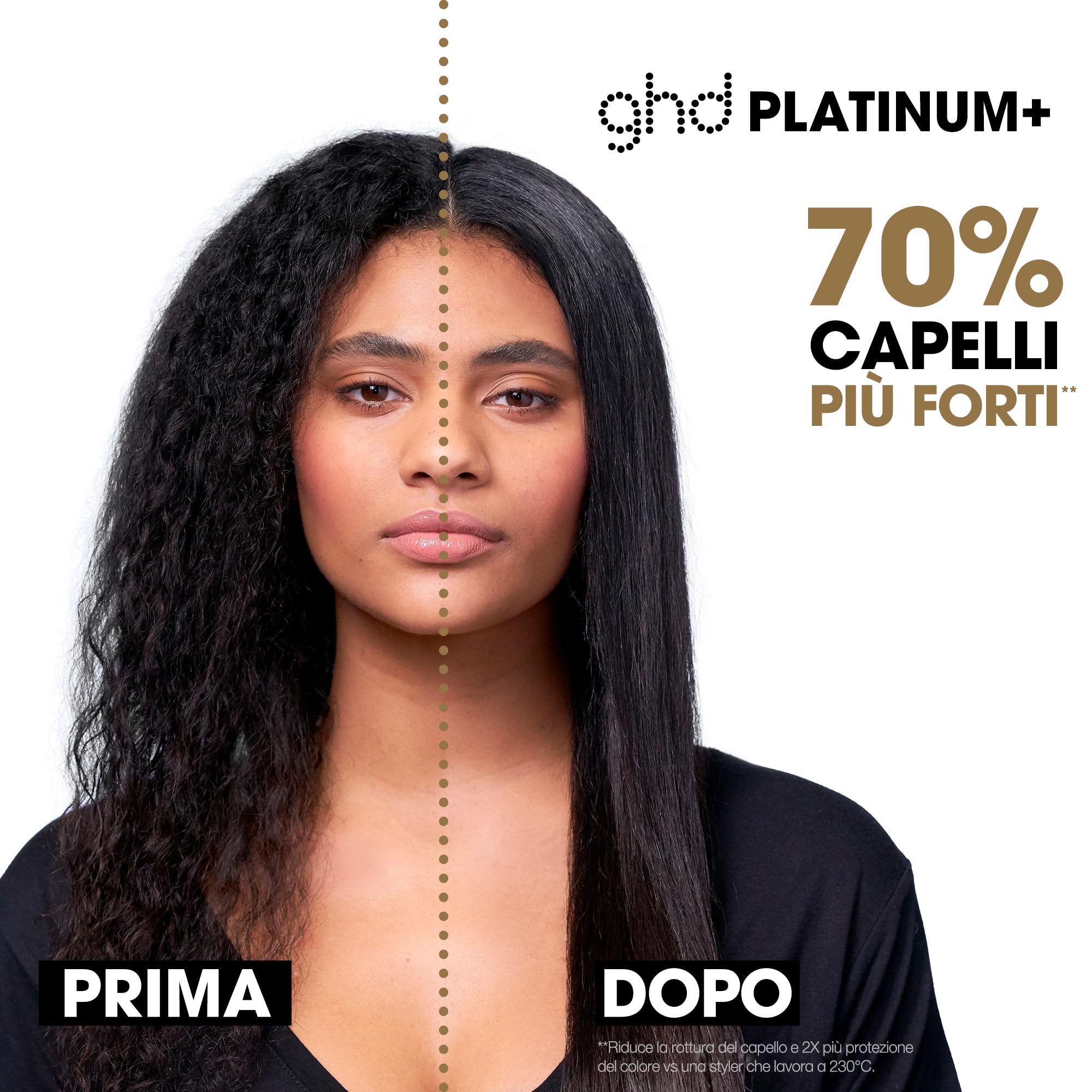 ghd Platinum+ Piastra & Styler Professionale Nera – Capelli Più Forti, Maggiore Lucentezza, Protezione del Colore – Per Tutti i Tipi di Capelli