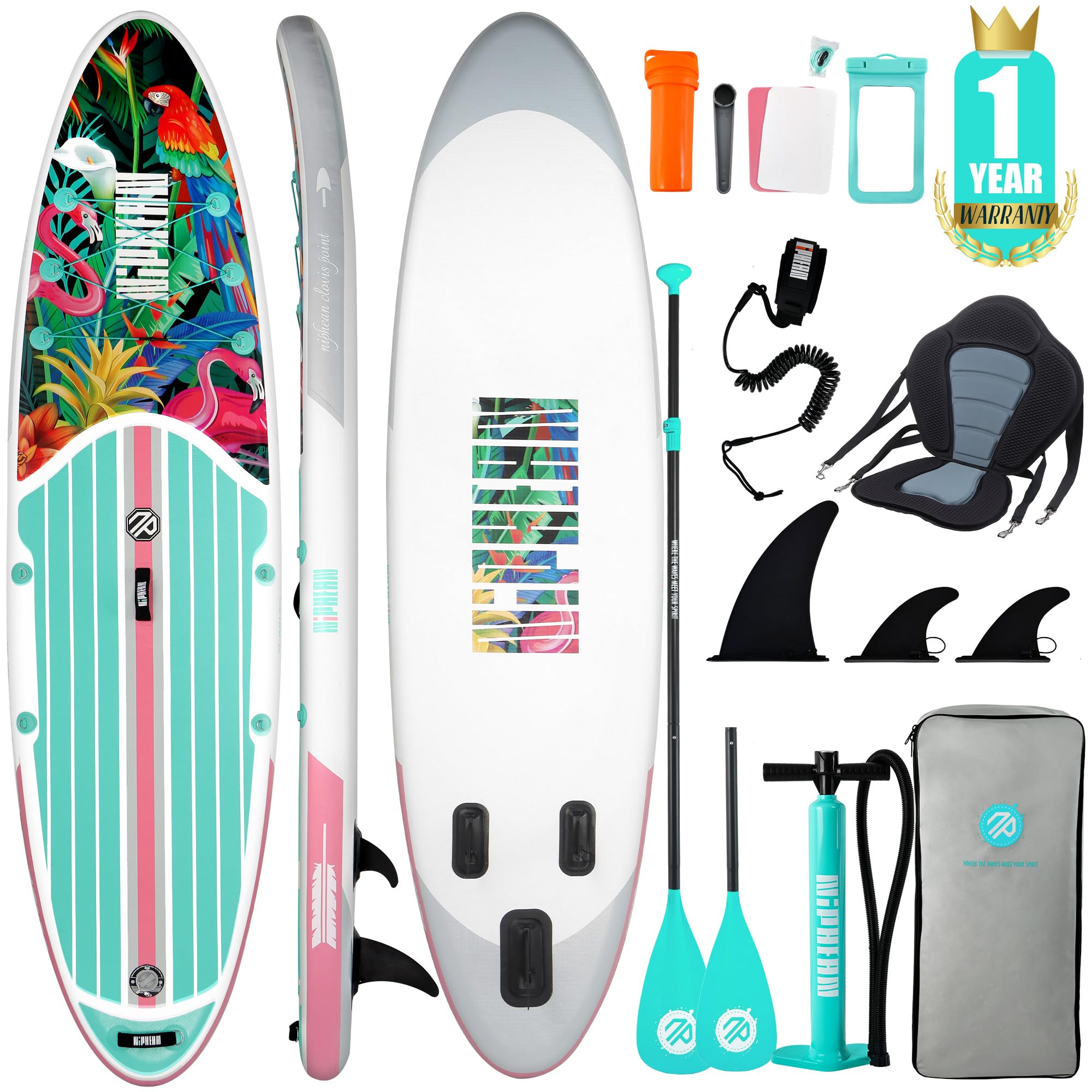 Niphean Tabla de Paddle Surf Hinchable con Accesorios Sup, Cubierta de EVA Antideslizante, Tabla de Paddle Surf de 320cm para Adultos y Jóvenes de Todos los Niveles de Habilidad