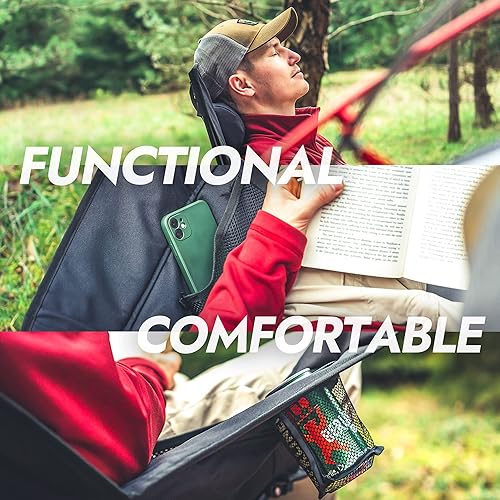 Miniatura 5 de Dowinx Silla mecedora de camping con respaldo alto negro LS-HY01-01