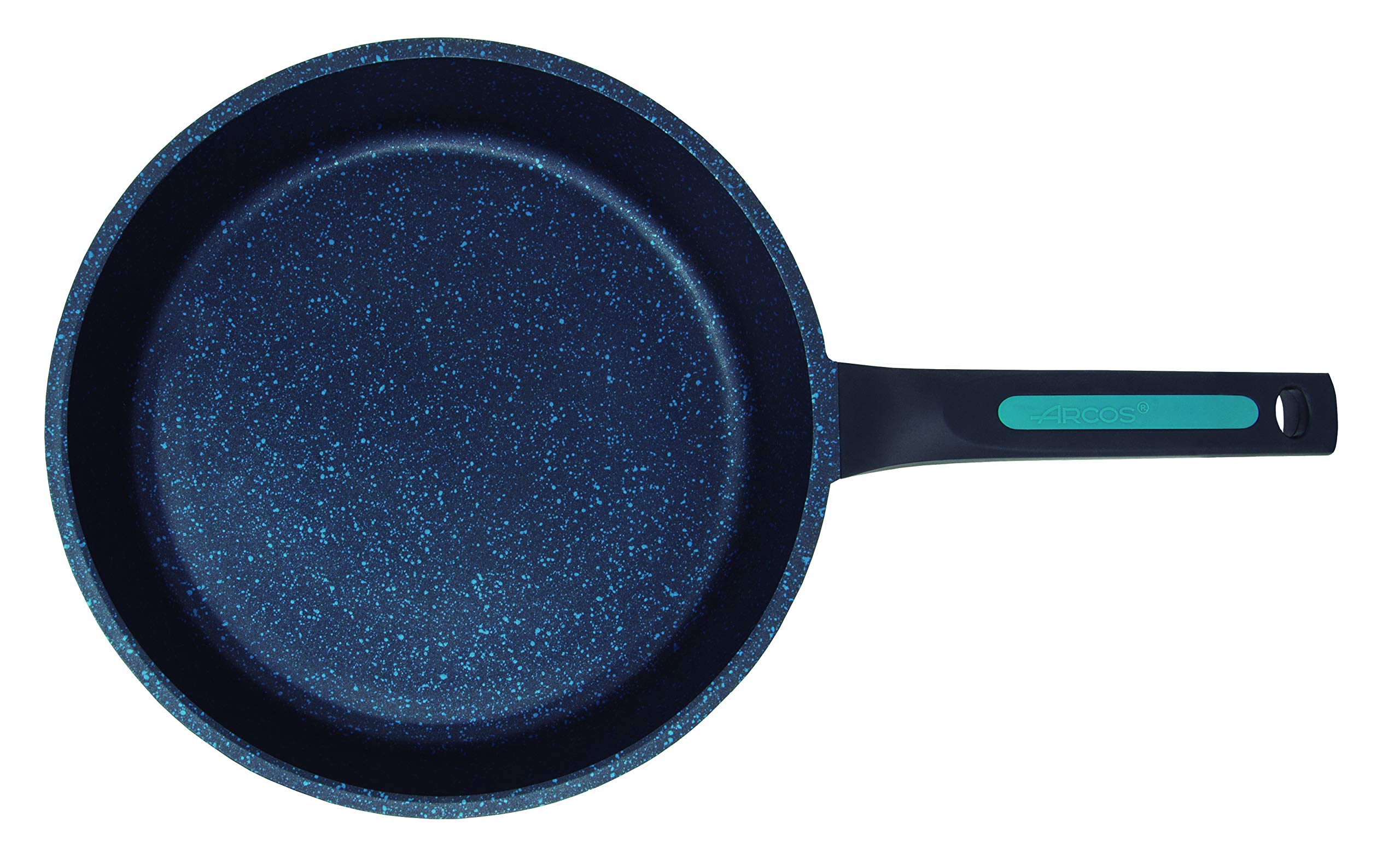 Arcos Serie Thera | Antihaft-Pfanne | Aluminiumguss | Geeignet für jede Küche | Ergonomischer Kunststoff- und Silikongriff | Energiesparsystem | Spülmaschinenfest | Farbe Schwarz und Blau (30 cm)