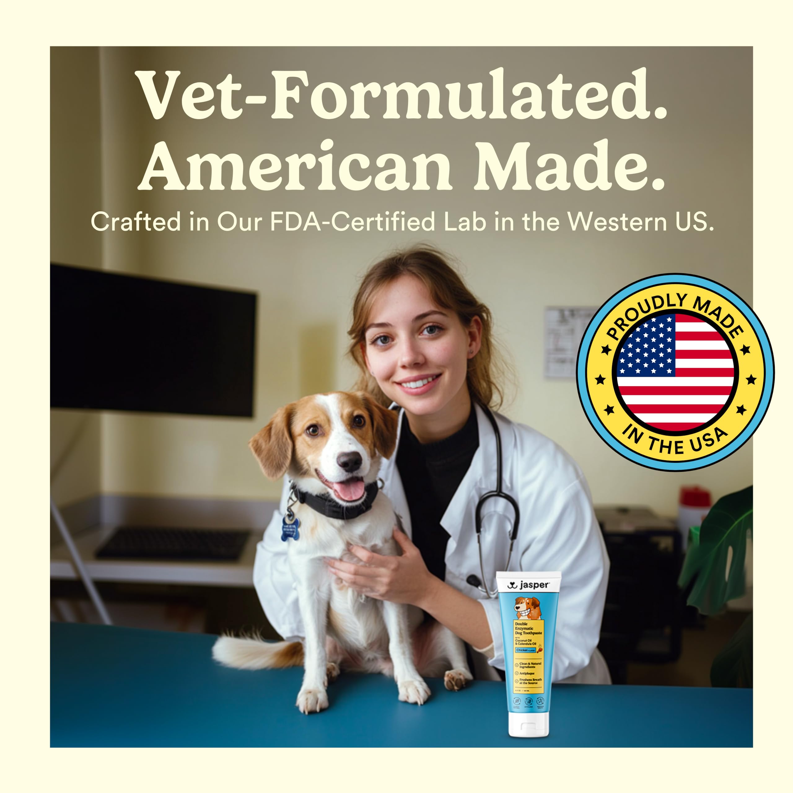 Jasper Dog Tooth Brushing Kit and Dog Toothpaste Kit with Dog Toothbrush Enzymatic, Plaque Remover Imporves Bad Breath Natural Pet Toothpaste Dog Toothbrush and Toothpaste 2 oz Bacon Flavor - image 3