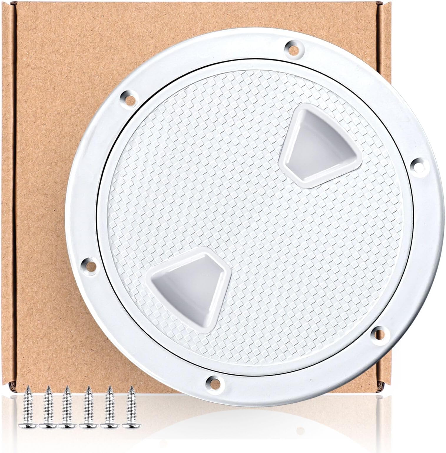 Smartmarine Boat Hatch White 4" 6" 8" Round Non Slip Inspection Hatch w/Detachable Cover for Marine Boat Yacht (6 inch)
