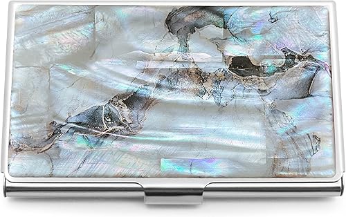 MADDesign Mother of Pearl Funda para tarjetas de visita, dorado (Marble Gold), Pequeña, Moderno
