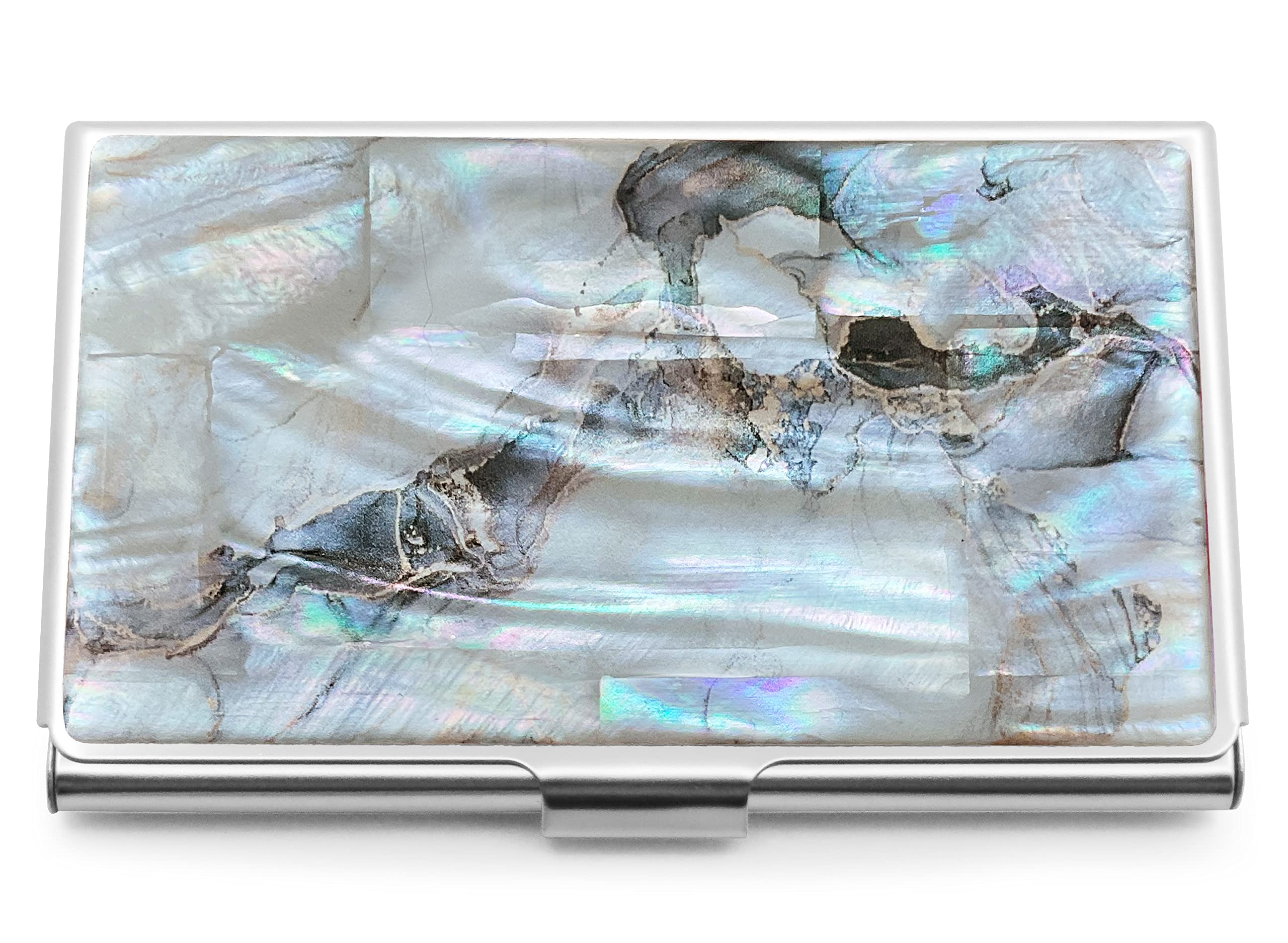 MADDesign Mother of Pearl Business Card Case Carrier Holder Wallet (Marble Gold)