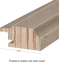 Vista 8 de DesignOvation - Portarretrato Kieva de madera maciza, Madera, Gris, envejecido