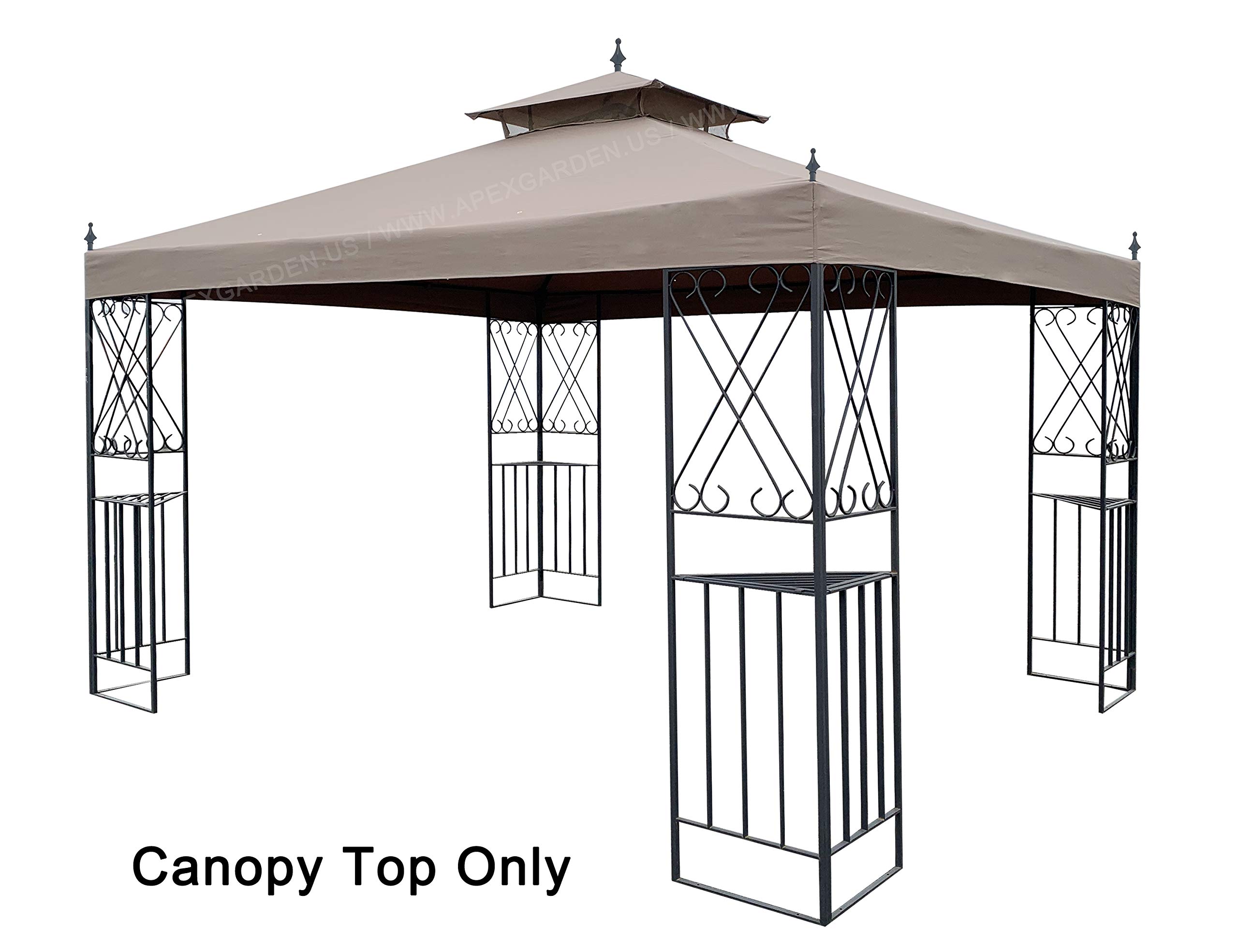APEX GARDEN Replacement Canopy Top for 10' x 12' Monterey Gazebo #L-GZ288PST-4H / L-GZ288PST-4D