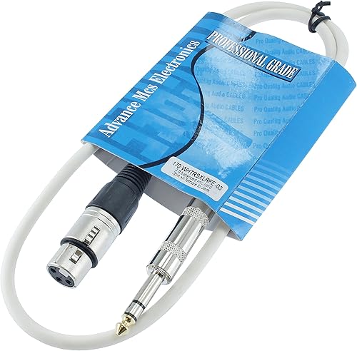 Miniatura 10 de Cable de conexión de audio profesional XLR hembra TRS de 14 pulgadas a 3 pines equilibrado y blindado (3 pies de largo, morado)