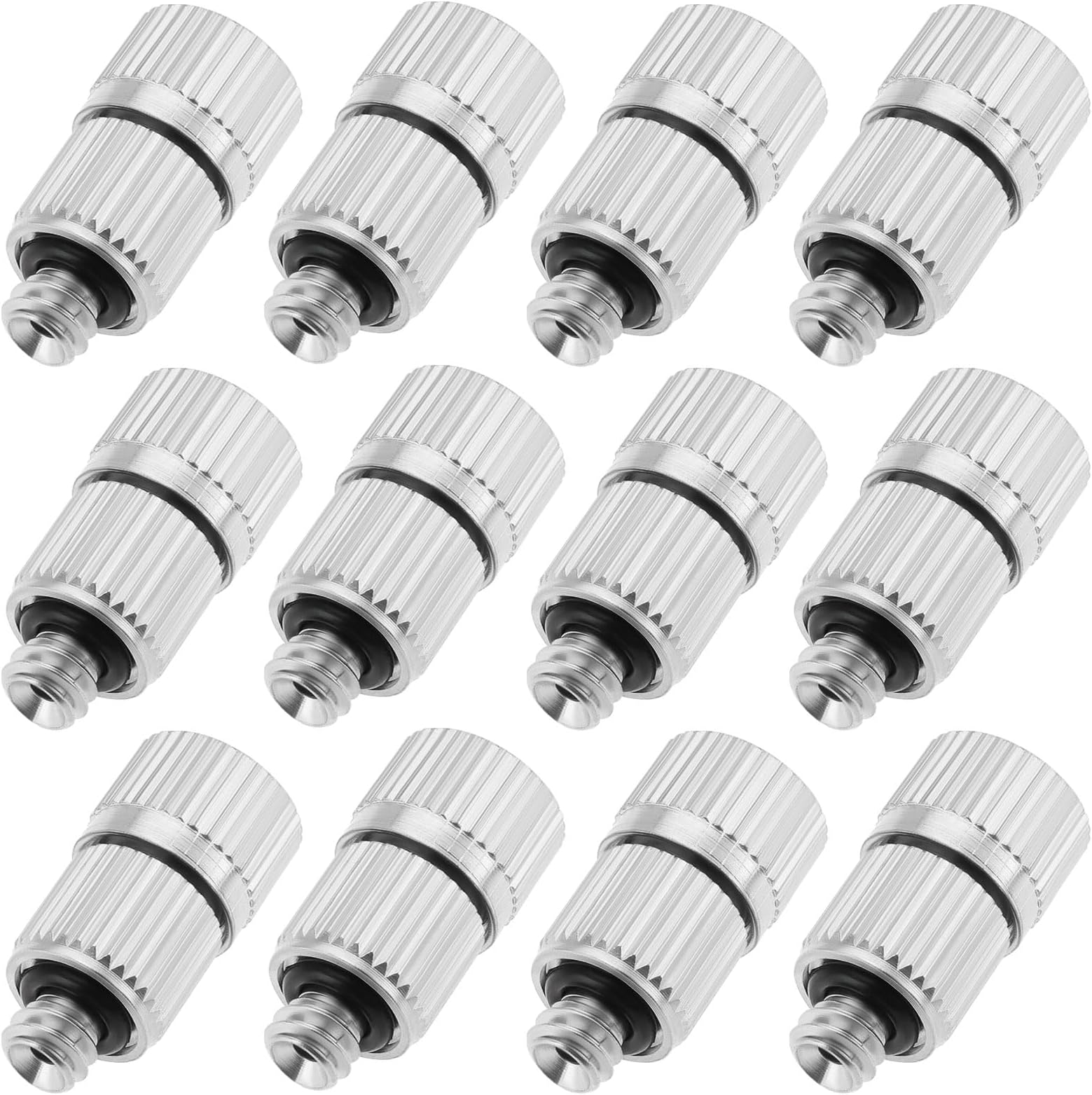 30Pcs 0.3mm Orifice High Pressure Mist Nozzle Micro-Mist Sprayer for Greenhouse Sprinkler Irrigation Plant 18.5 * 9.5mm Silver