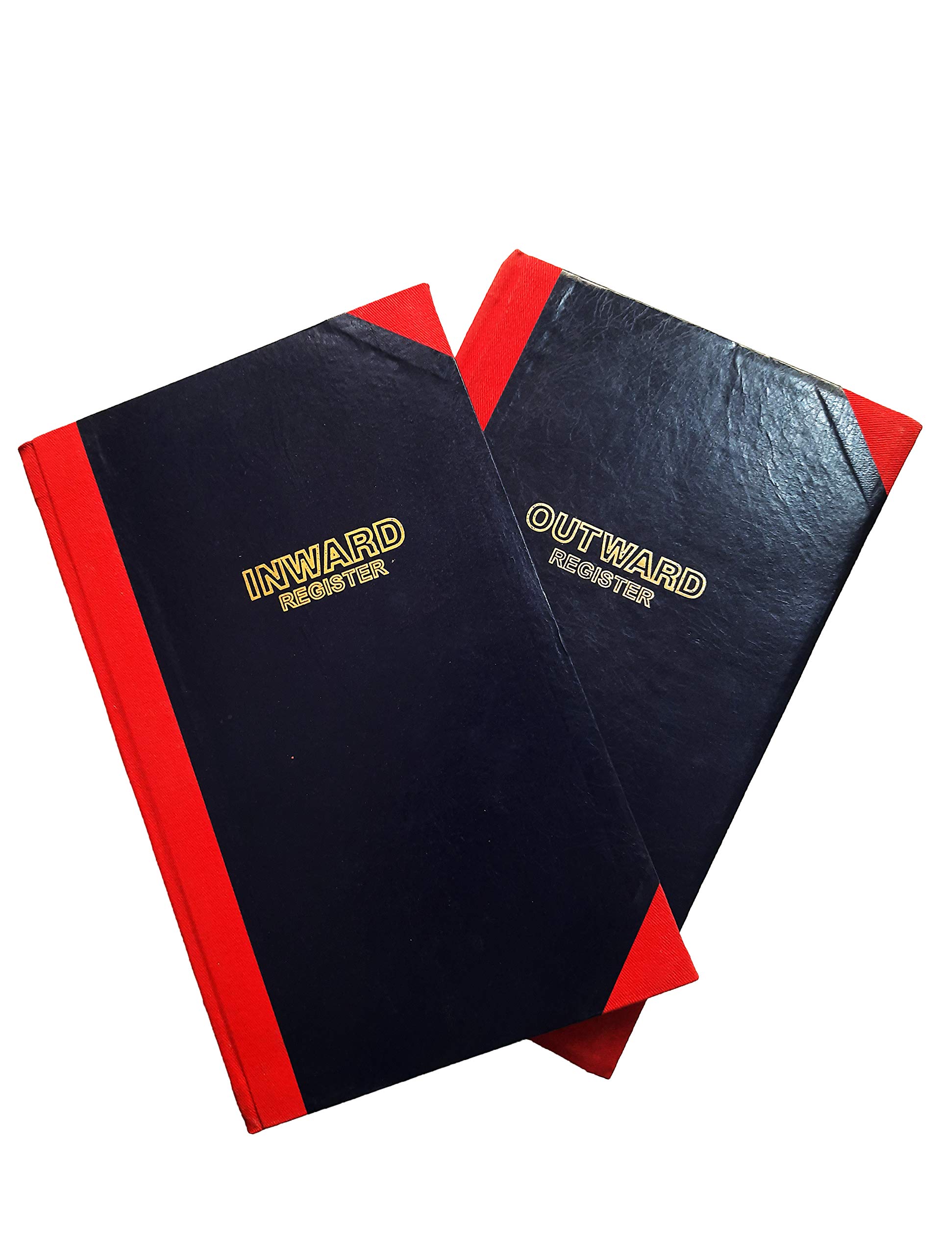 LRS Inward and Outward Register Combo - 100 Pages Single(200 Front+Back) - 70 GSM Ledger Paper - Red Half Canvas PVC Binding