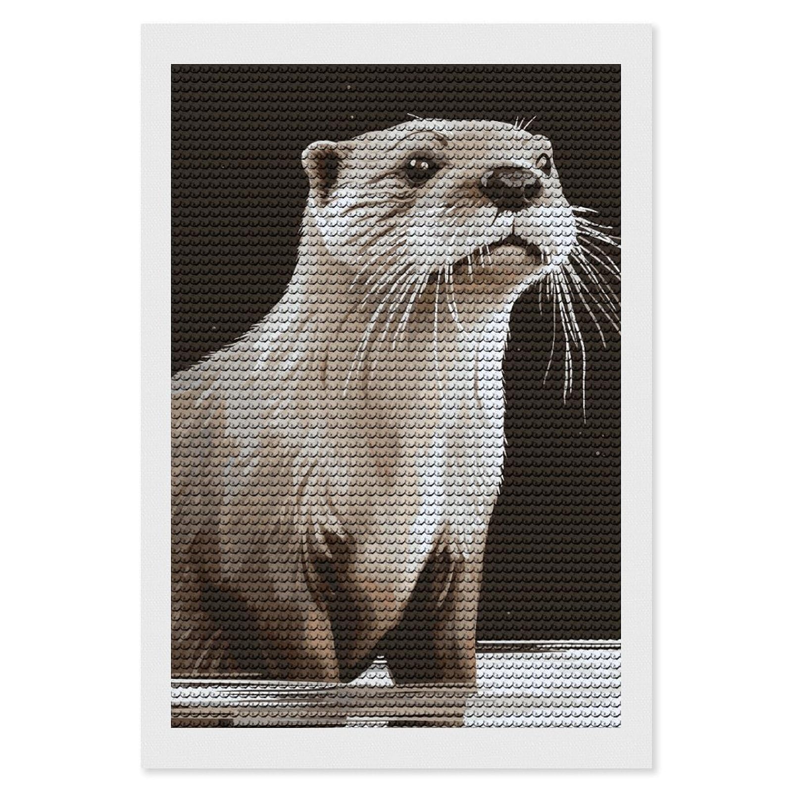FodPand Otter 5D Diamond Painting Kits for Adults Beginners Full Drill Round Diamond Dots Pictures Gem Art Supplies for Home Wall Room Decoration DIY Craft Set Gift 8x12