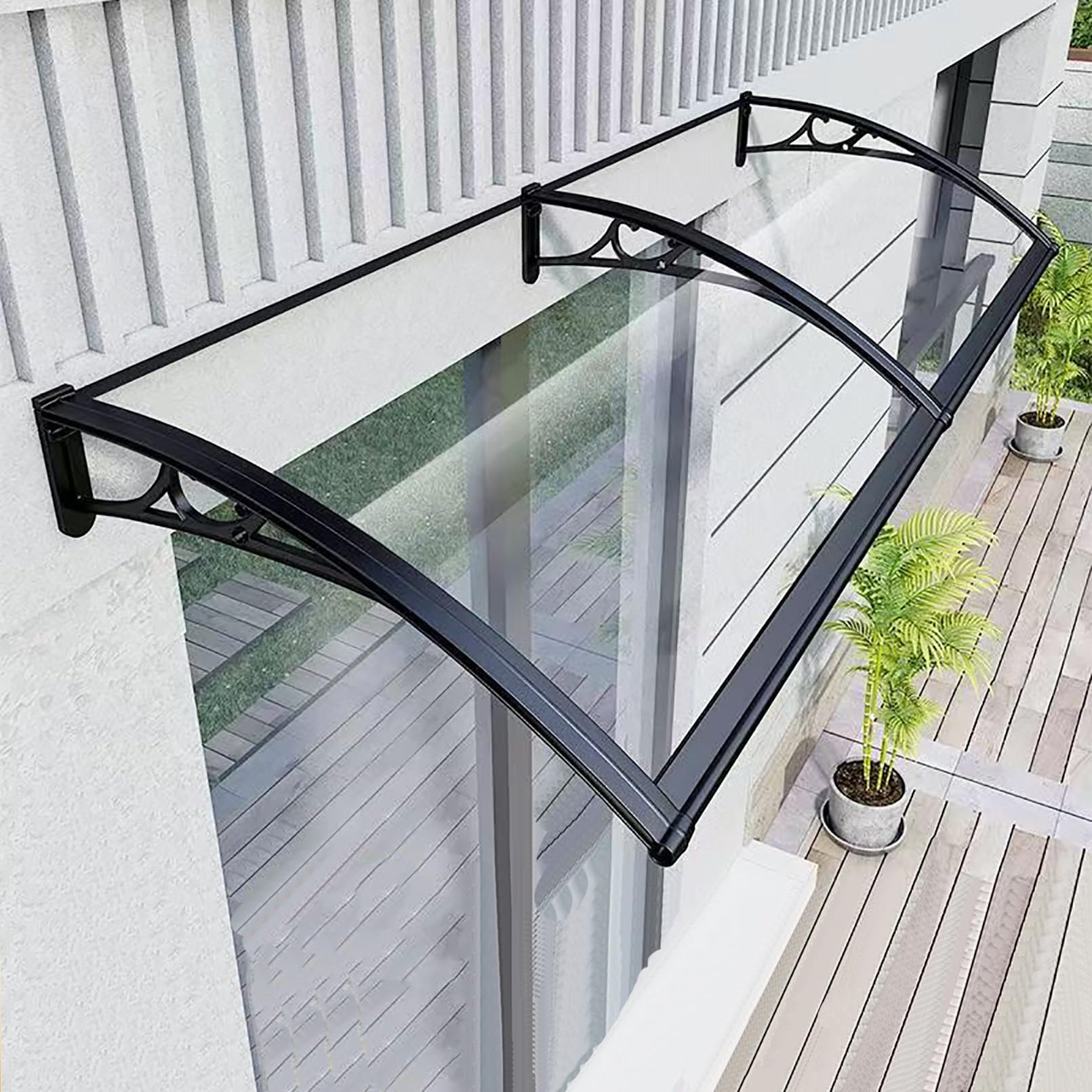 Auvent de porte pour abriter votre balcon ou véranda des intempéries avec élégance