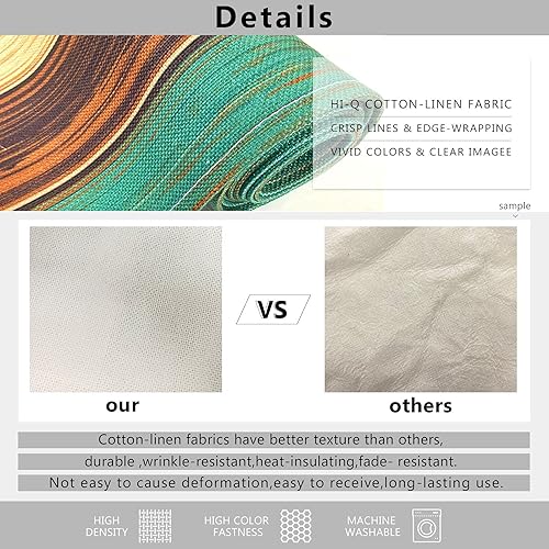 Miniatura 7 de Emvency Juego de 6 manteles individuales de pavo naranja para mesa de comedor y camino de mesa, juego otoñal resistente al calor para decoración de