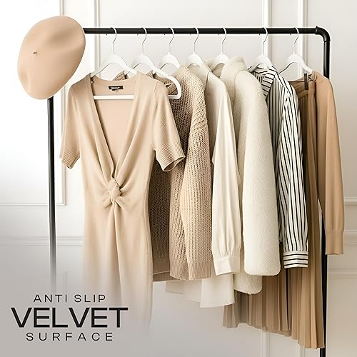Vista 35 de Utopia Home - Perchas de terciopelo prémium, paquete de 30, traje negro antideslizante con gancho giratorio de 360 grados resistente