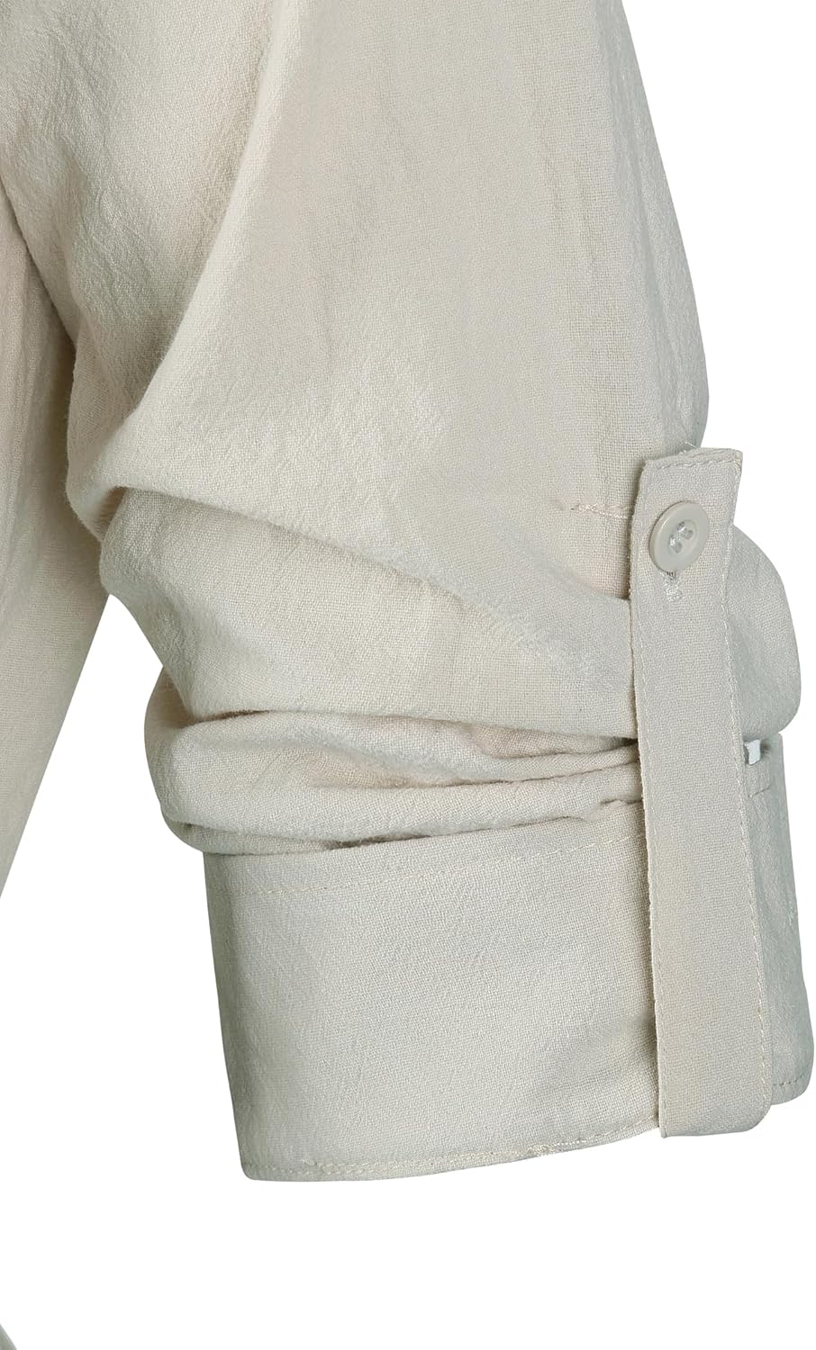 Mens Long Sleeve Cotton Lace up Shirts for Renaissance Pirate Viking Medieval Cosplay Costume Without Belt - Image 6