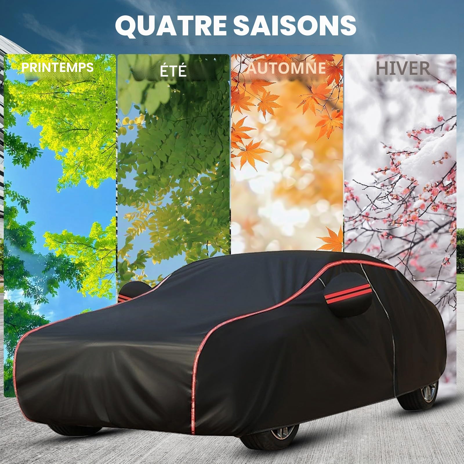 Bâche Voiture Extérieur Anti Grêle pour Renault Twingo 2 1999-2024, Housse De Protection Imperméable À l'eau, Anti-UV, Respirante, Rayures et Neige a