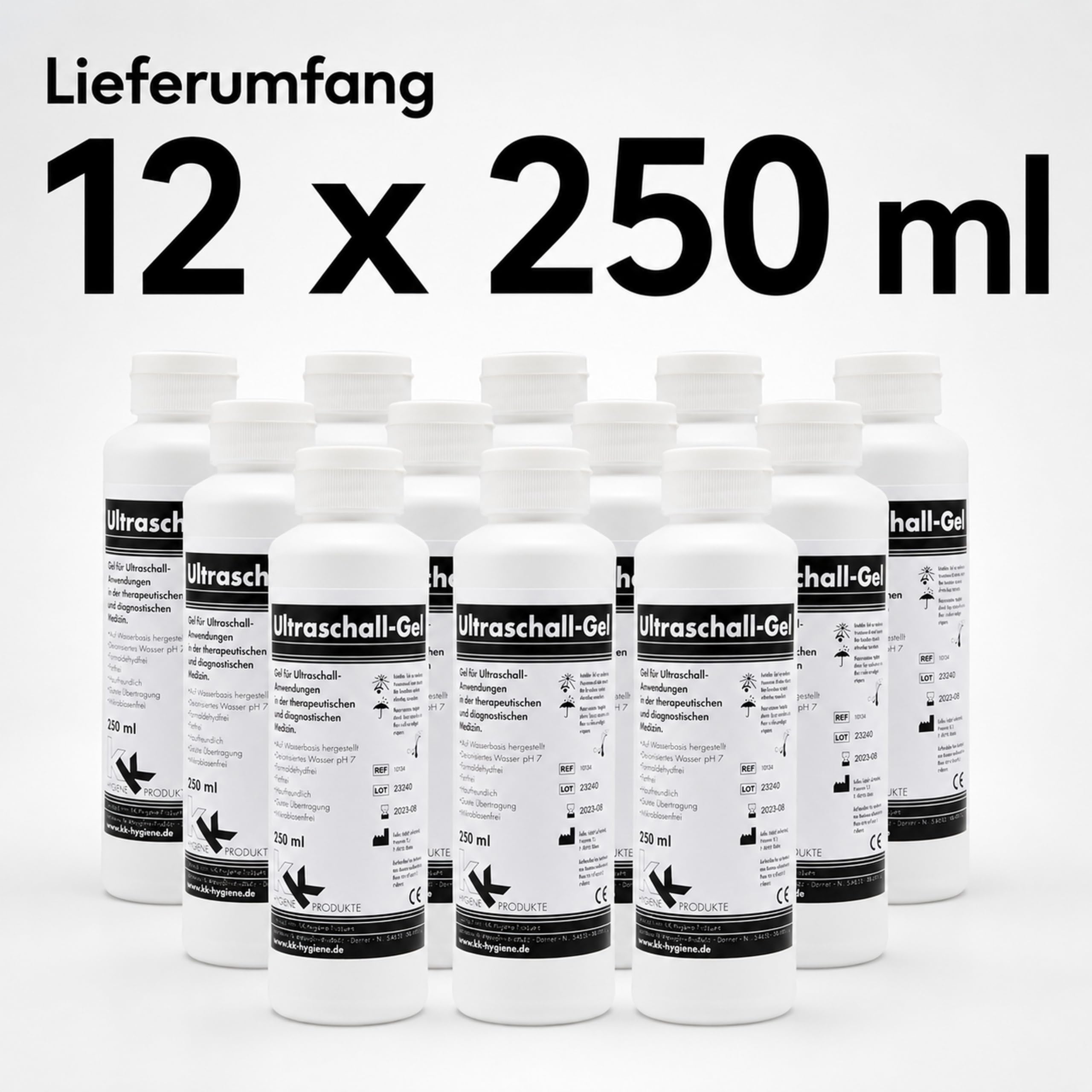 KK Ultraschallgel | Kontaktgel | Sonogel | 12 x 250 ml Flasche