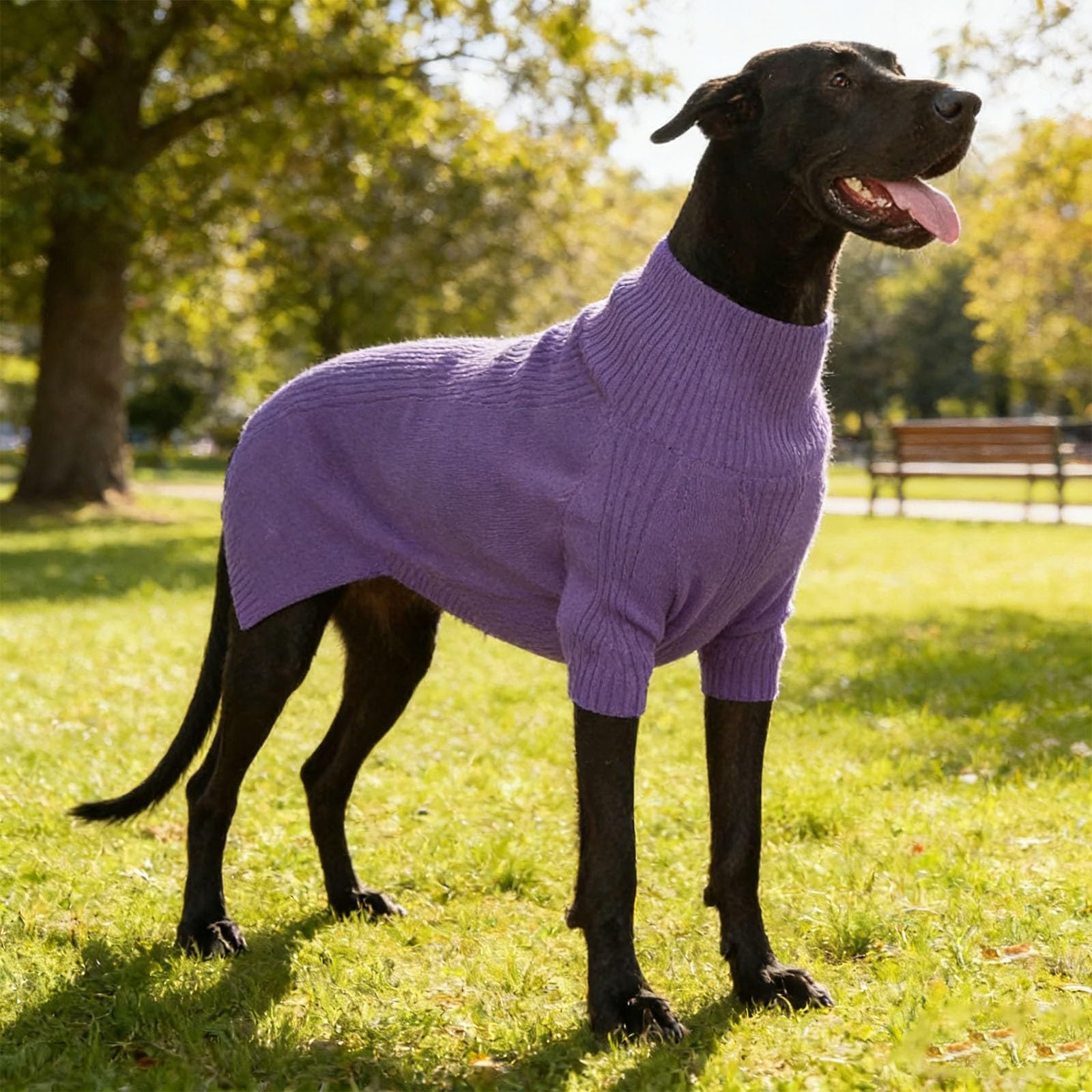 Hundepullover, Thermostrick, Großer Hundepullover, Hundepullover Mit Rollkragen, Hundepulli Für Hunde Und Katzen, Wärmend & Bequem Hundebekleidung,Für Kalte Tage (Purple, XXXXL)