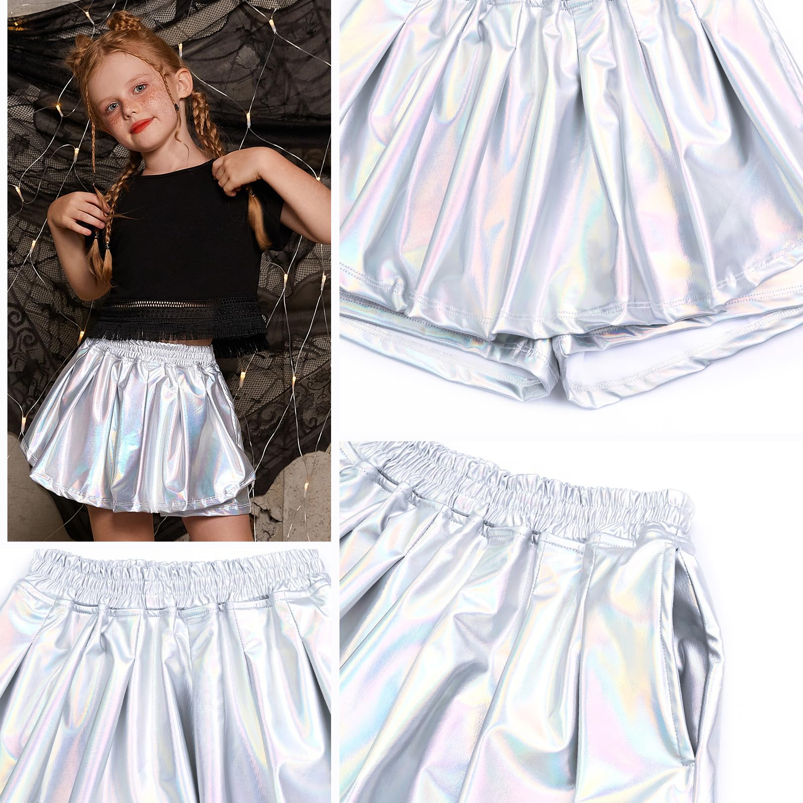 Black Sparkly Skirt Perfashion Girls Sequin Skirts Built-in Shorts