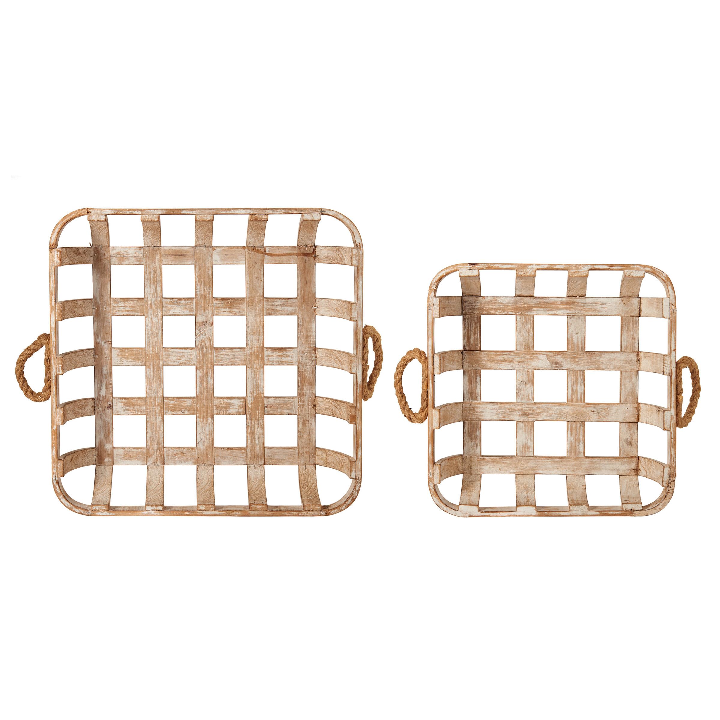 tobacco weave basket Amazon.com: Elements Wood Weave Tobacco Baskets, Natural Finish, Set of 2,  20 and 16 Inch : Home & Kitchen