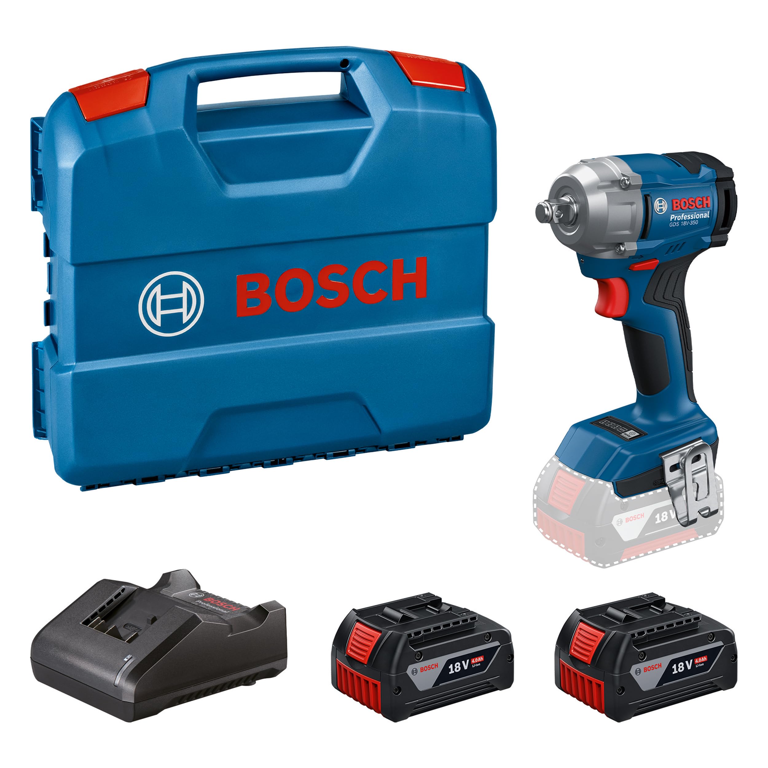 Boulonneuse sans fil Bosch GDS 18V-350 avec 2 batteries 4.0 Ah