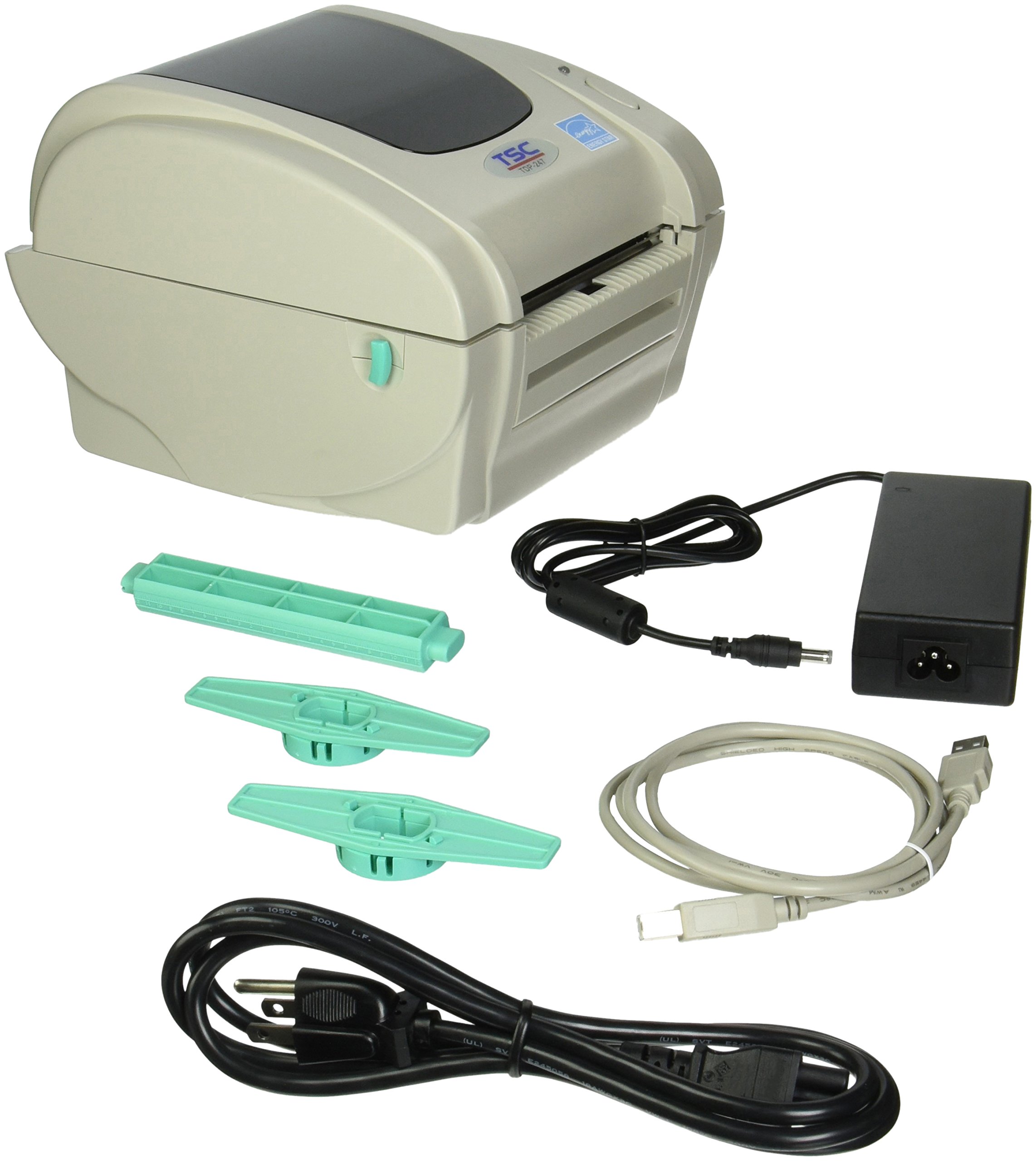 TSC 99-126A010-30LF Series TDP247 Desktop Direct Thermal Bar Code Printer, 203 dpi Resolution, 5 IPS, TSPL-EZ, USB/Serial/Parallel Port, Peeler, USB Cable Included, Black