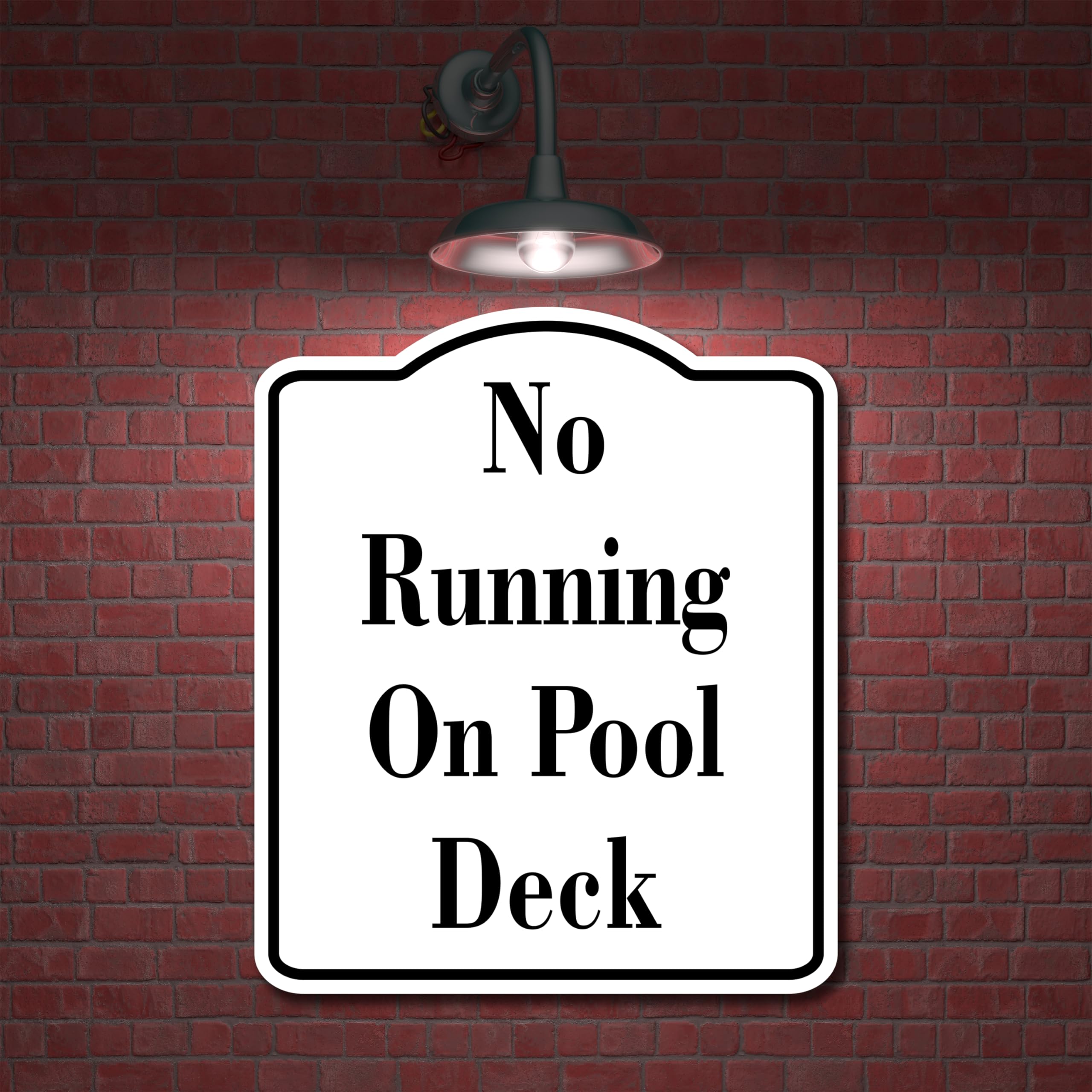 No Running On Pool Deck WB Aluminum Composite Sign 20''x24''