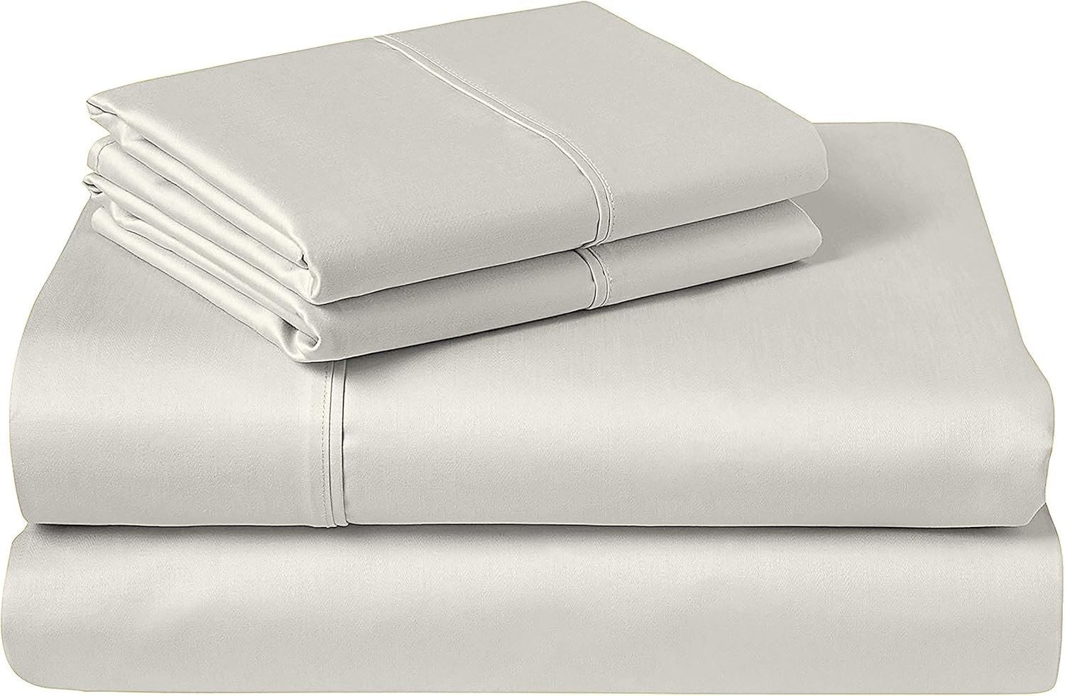 Bеѕt Quаlіtу 🔥 COZERI 600 Thread Count Luxury Sheet Set, 100% Pure Cotton Sheets, Breathable, Soft & Silky Sateen Weave, Fits Mattress Upto 17" Deep Pocket, 4 Piece Bed Sheets Set - (Queen, Ivory)