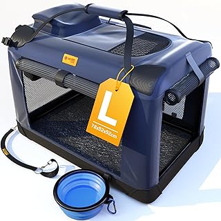 PetProved Collapsible Dog Crate Travel Dog Crate Portable Dog Kennel Pop Up Dog Crate for Large Dogs Large Car Folding Dog Crate Travel Kennel