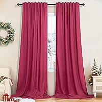 Vista 49 de Cortinas de lino natural semitraslúcidas Pitalk de 36 pulgadas de ancho para sala de estar, juego de 2 paneles con pestaña trasera, cortinas