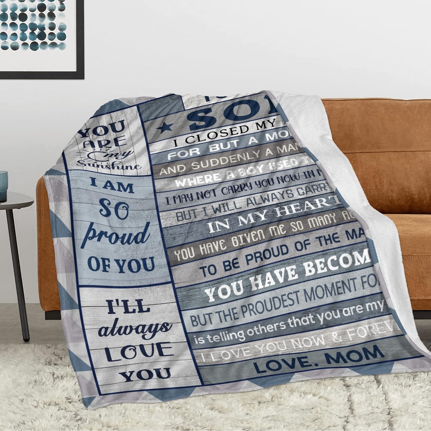 Gifts for Son Blanket 60"x 50", Son Gifts from Mom Dad, Sons Birthday Gift, Birthday Present for Sons, Son's Gift for Graduation Christmas Valentines Fathers Day - Image 4