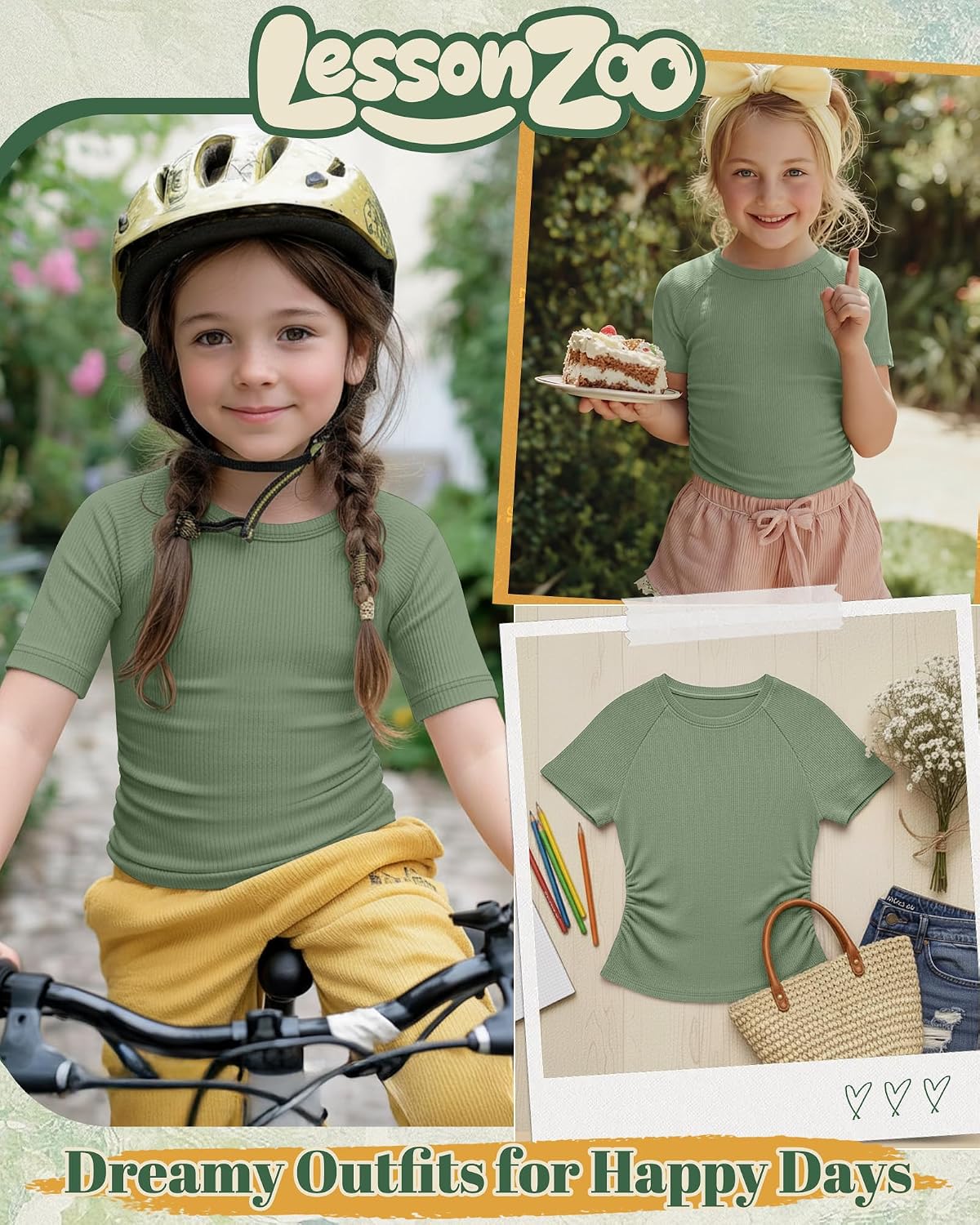 Girls Short Sleeve Shirts Cute Tees