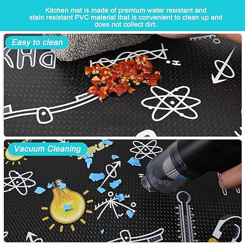 Miniatura 4 de Juego de 2 tapetes antifatiga para cocina, cómodos y modernos, tapetes para fregadero de cocina, impermeables, antideslizantes, para cocina,