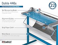 Vista 5 de Dahle 446s - Cortadora rotativa prémium con soporte, longitud de corte de 36 pulgadas, capacidad de 25 hojas, autoafilado, abrazadera automática