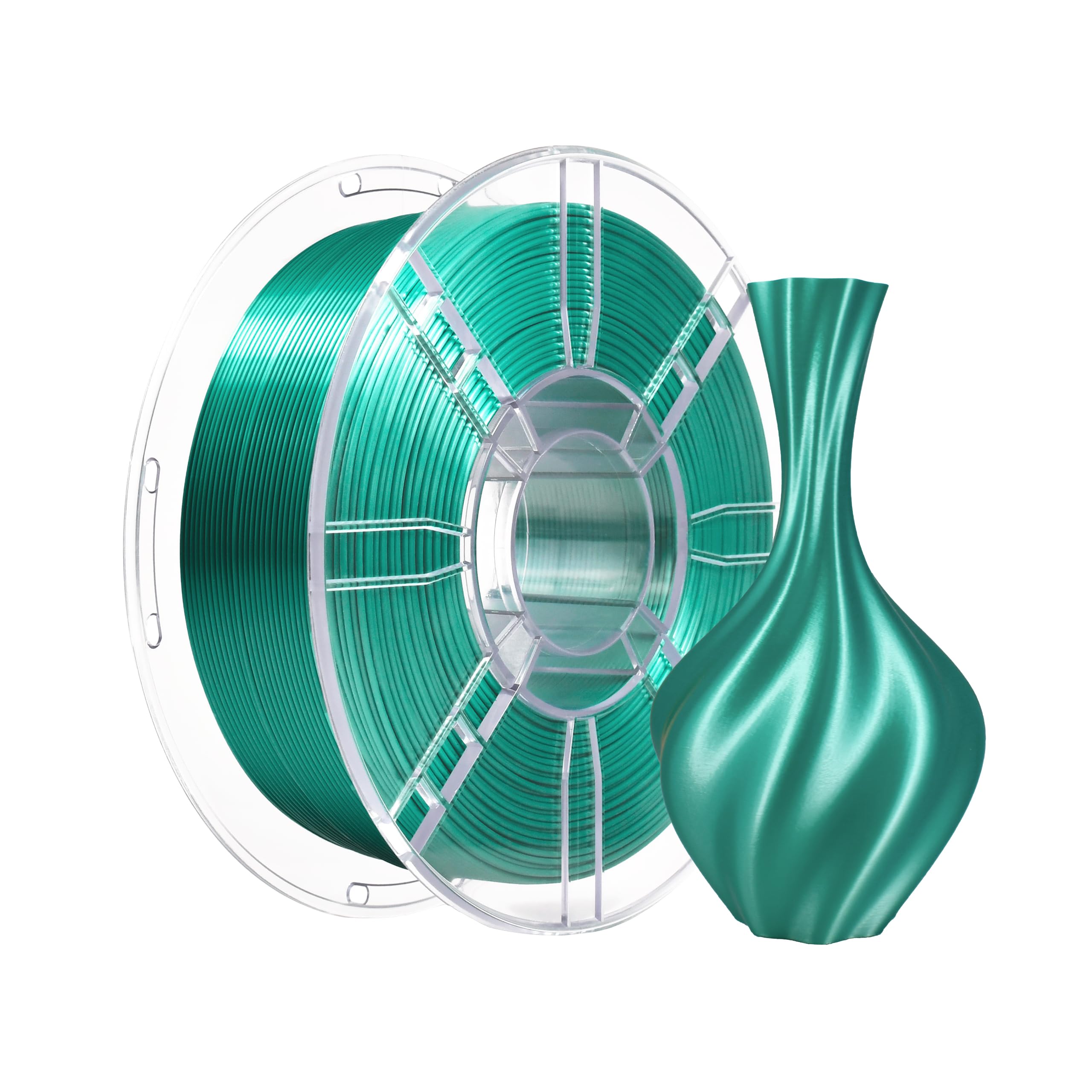 iBOSS PLA Pro (PLA+) 3D Printer Filament 1.75mm,Silk Shiny 3D Printing Filament,1kg Spool (2.2lbs),Dimensional Accuracy +/- 0.02mm,PLA Plus 3D Filament,Fit Most FDM Printer(Silk Emerald Green)