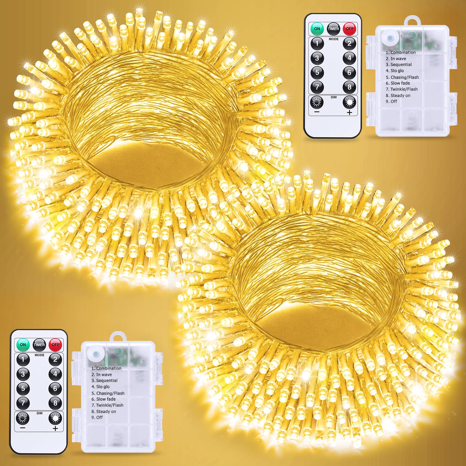 JMEXSUSS Remote Control String Lights Battery Operated Fairy Lights Global Recycled Standard Global Recycled Standard Global Recycled Standard
