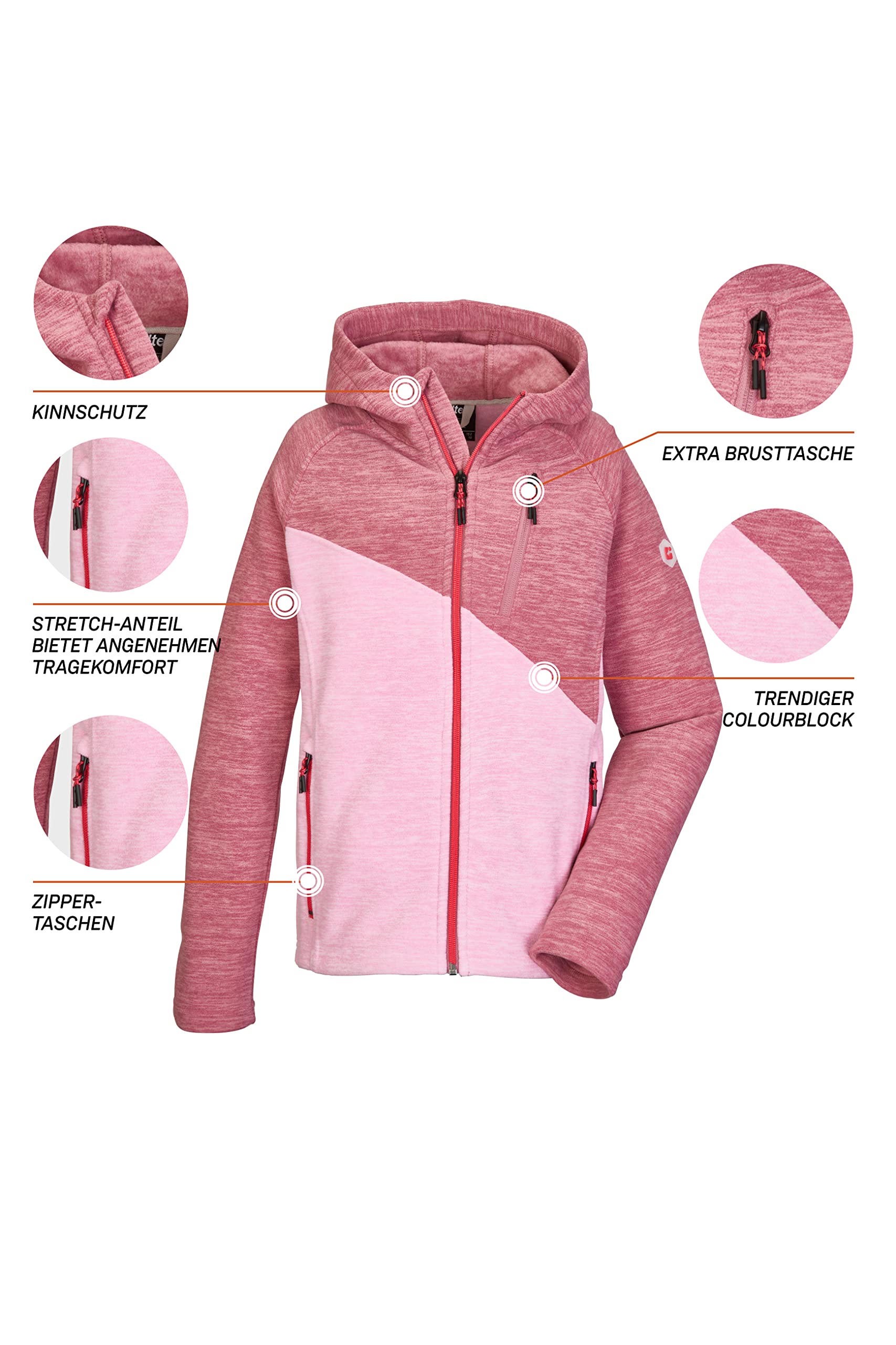 Killtec Mädchen Kos 202 Grls Flc Jckt Fleecejacke mit Kapuze