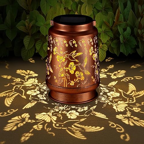Miniatura 8 de Faroles solares de colibrí impermeables para exteriores, decoración de jardín, regalos de cumpleaños de Navidad para mujeres, mamá, abuela, faroles
