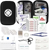 Vista 9 de Kit de primeros auxilios de 276 piezas para senderismo, bolsa compacta de suministros de emergencia personal para el hogar, mochila, kit