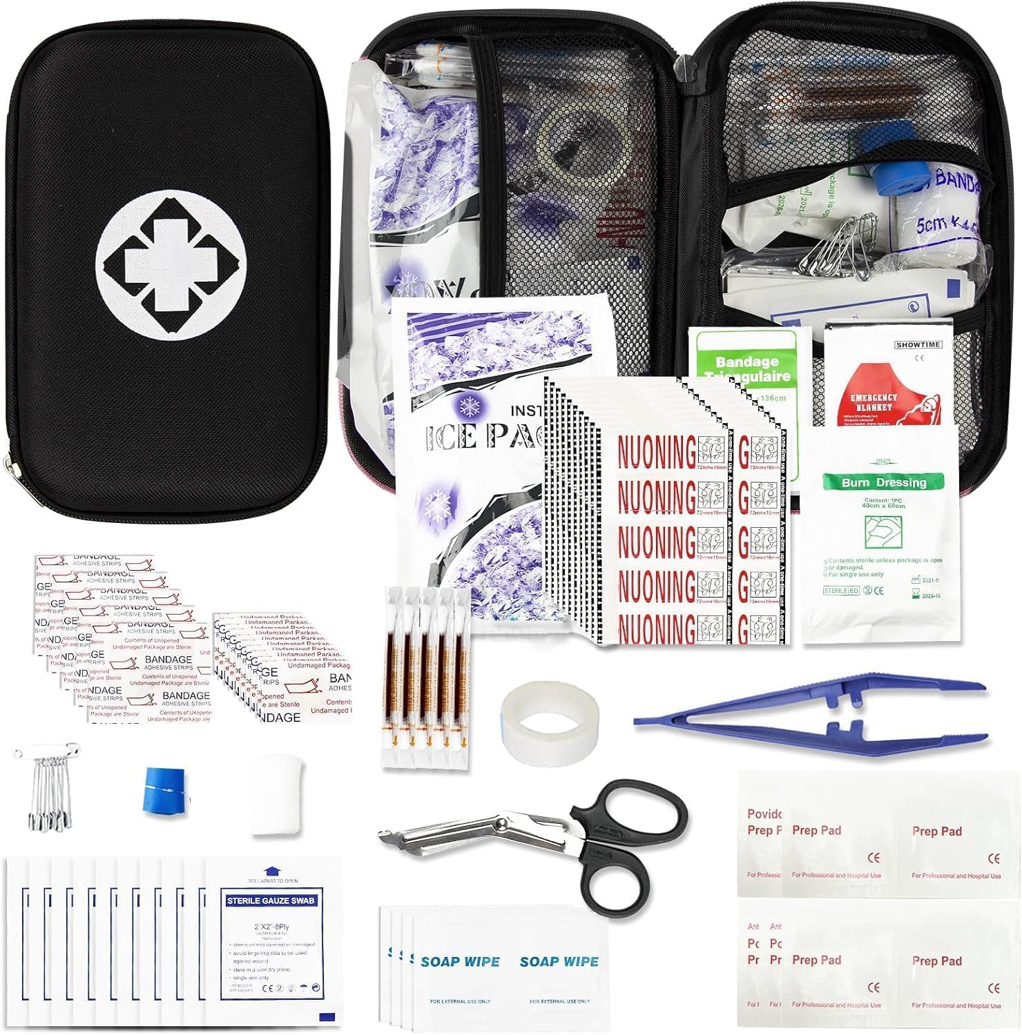 First Aid Kit 279PCS Car Home Camping Essentials Black Emergency Kit
