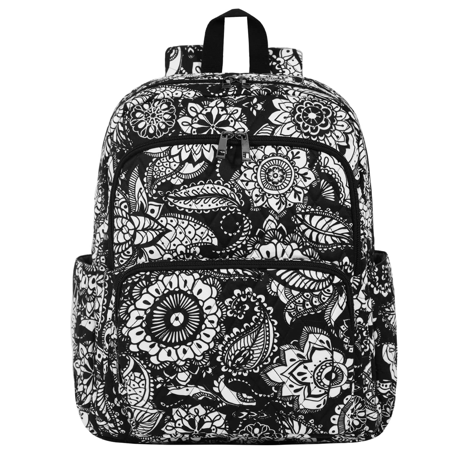 SearockSearock Womens Quilted Backpack Large Cotton Traveling Dackpack Lightweight College Bookbag with Trolley Sleeve