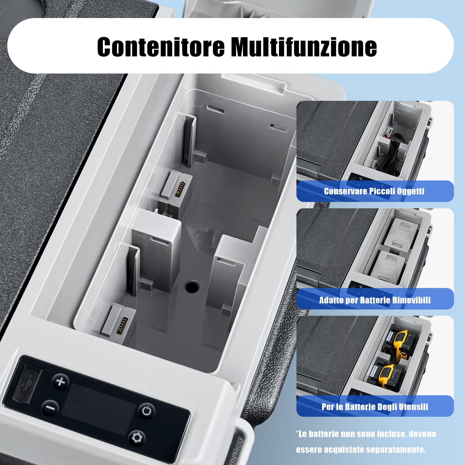 AAOBOSI Frigo Portatile 34L, Frigo Per Auto Doppia Zona -20℃ a 20℃, 12/24V DC e 100-240V AC Frigoriferi Portatile Per Auto, Camion, Barche, Case e Campeggio