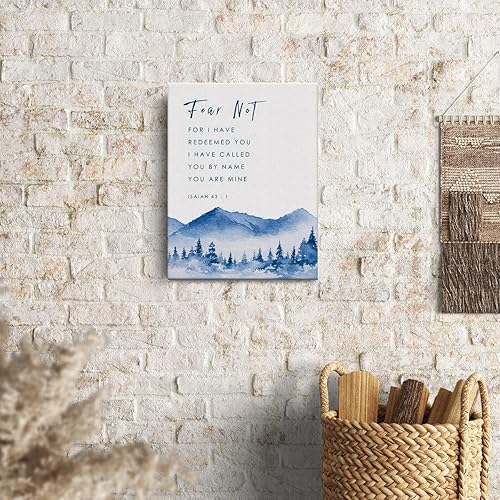 Miniatura 4 de Lienzo impreso con versículo bíblico, decoración de pared Fear Not Isaías 431, pósteres de pintura de pared, obras de arte, hogar, oficina, sala de