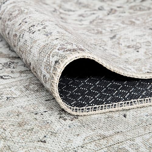 Miniatura 4 de Bloom Rugs Alfombra de pasillo lavable antideslizante de 10.0 ft, color naranjabeige, con borde tradicional para entrada, pasillo, baño y cocina,