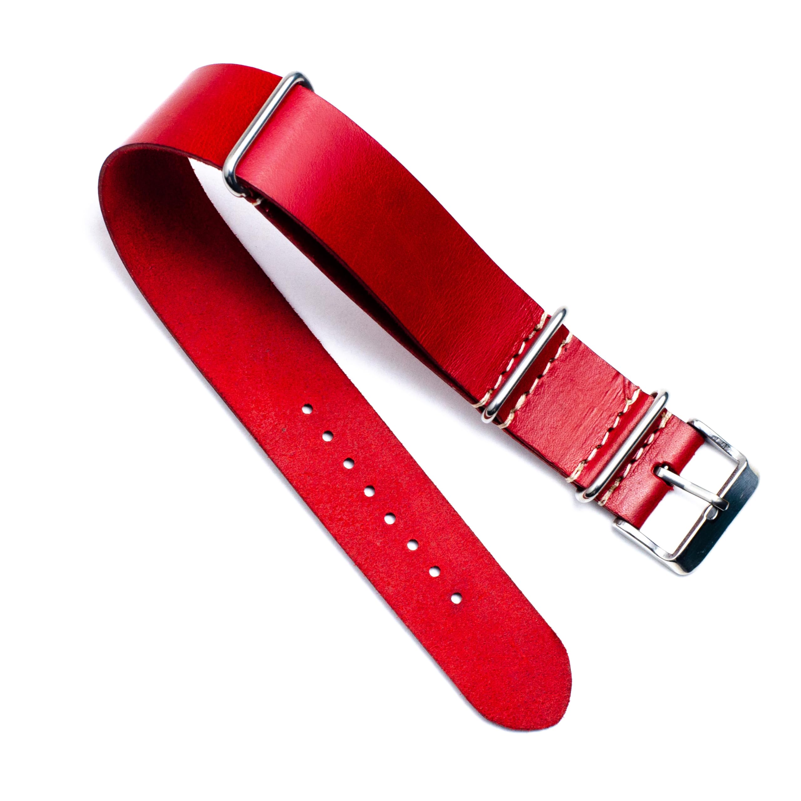 Bangtail Wild Red Vegetable-Tanned Original Leather Nato Strap (22mm) (B0CTCH5BDL) Amazon Price History, Amazon Price Tracker
