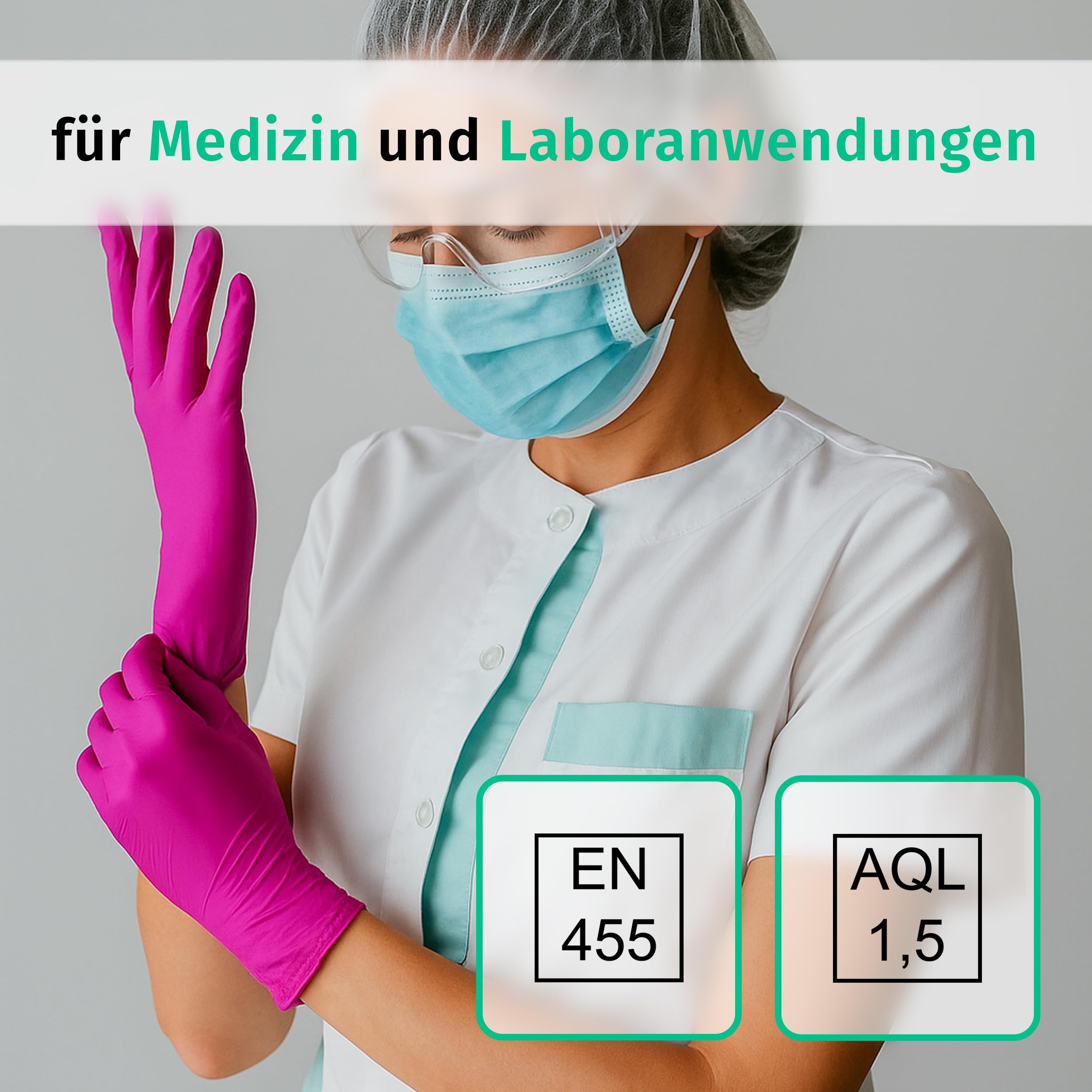 SF Gants nitrile magenta M – 1000 (10x100) gants jetables, non poudrés, sans latex, résistants, pour la cuisine, l’usage médical, le ménage, la mécanique, le tatouage, la coiffure, l’usage alimentaire