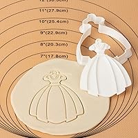 Vista 2 de Flycalf Cortadores de galletas de boda con mango de émbolo para dama de honor, despedida de soltera, vacaciones, ácido poliláctico para hornear