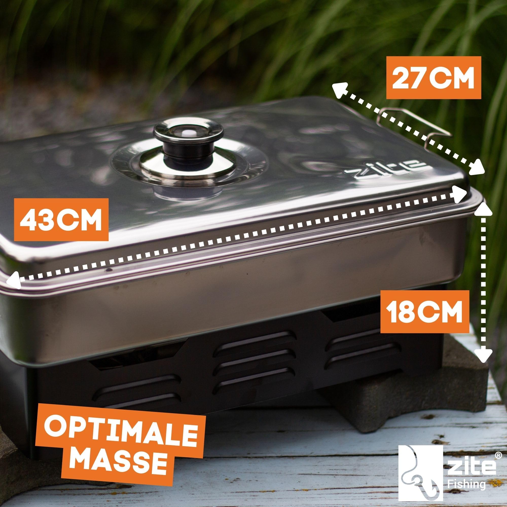 Affumicatore Da Tavolo Zite Fishing - In Acciaio Inox, Con Termometro, Per Pesce, Carne E Verdure, Senza Elettricità - Foto 6