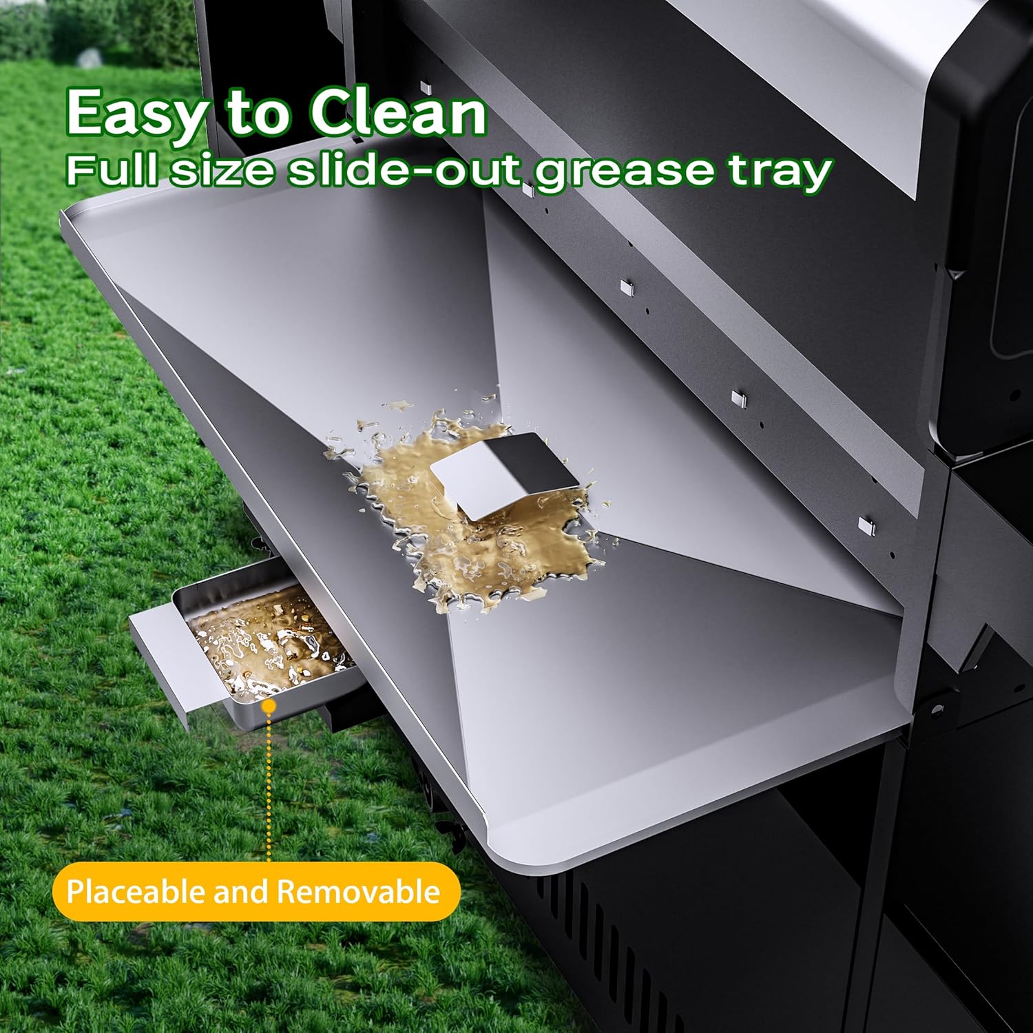 Brand-Man Propane Gas Grill Island Outdoor Kitchen & Storage Cabinets, 52000 BTUs Stainless Steel Burner Patio Cooking BBQ Grill with Side Burner - Natural Gas Convertible, Black (5 Burner)